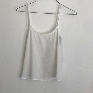 Sheer white backless tank
